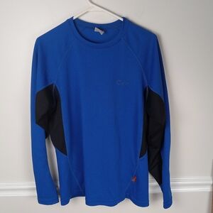 Blue and Black Long Sleeve Athletic Top